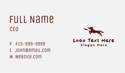 Silhouette Frisbee Dog  Business Card Image Preview