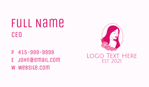 Floral Lady Salon Business Card Design Image Preview