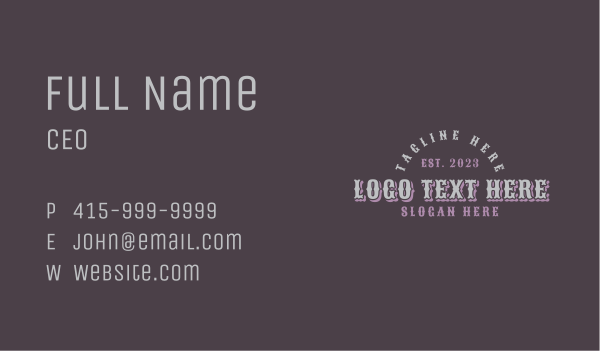 Western Brand Wordmark Business Card Design Image Preview