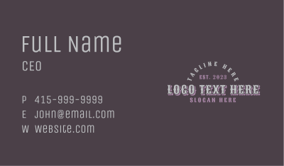 Western Brand Wordmark Business Card Image Preview
