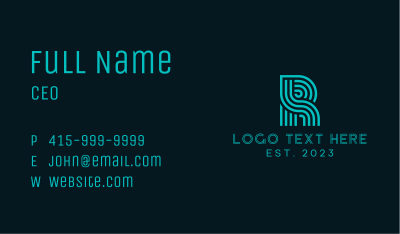Sleek Stripe Letter R Business Card Image Preview