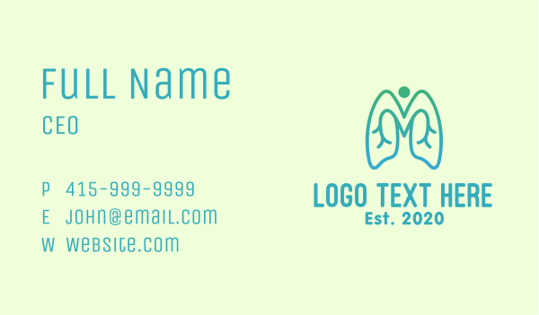 Gradient Respiratory Lungs Business Card Design Image Preview