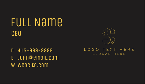 Yellow Modern Letter S Business Card Design Image Preview