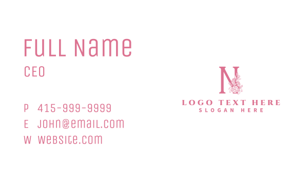 Florist Floral Flower Letter N Business Card Design Image Preview