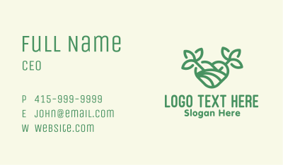 Green Organic Heart Business Card Image Preview