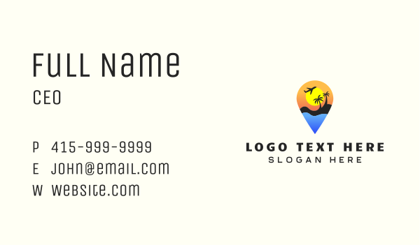 Location Pin Vacation Business Card Design Image Preview