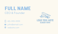 Blue Monoline Biplane Business Card Preview