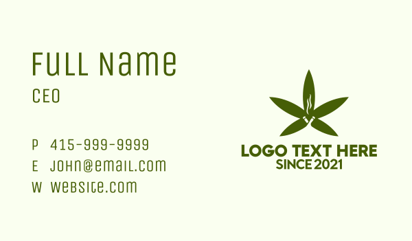 Organic Cannabis Smoke Business Card Design Image Preview