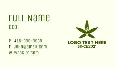 Organic Cannabis Smoke Business Card Image Preview