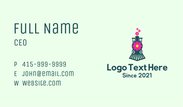 Flower Train  Business Card Design Image Preview