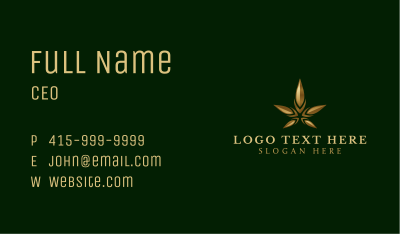 Gold Marijuana Weed Business Card Image Preview
