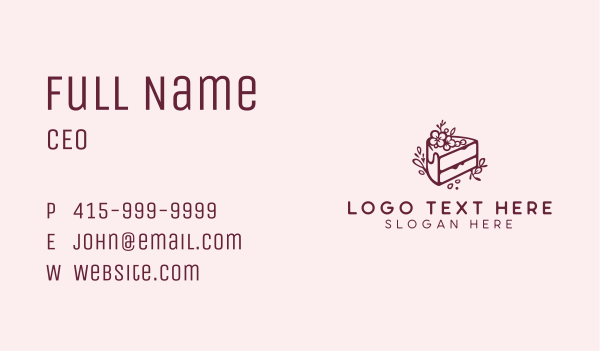 Sweet Wedding Cake  Business Card Design Image Preview