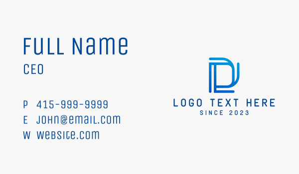 Digital Technology Letter D  Business Card Design Image Preview