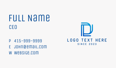 Digital Technology Letter D  Business Card Image Preview