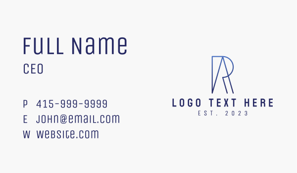 Blue Modern Lettermark Business Card Design Image Preview