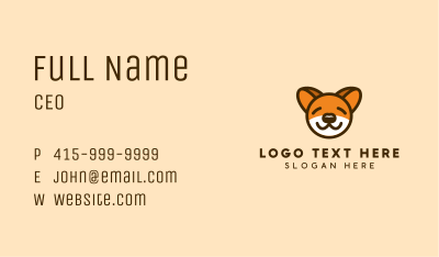 Cute Sleeping Dog Business Card Image Preview