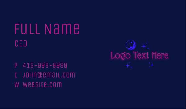 Moon Star Wordmark Business Card Design Image Preview