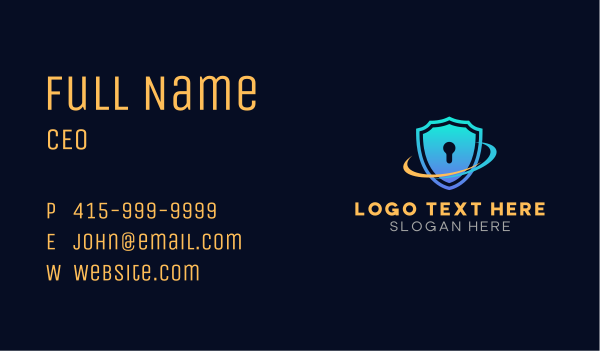Shield Keyhole Guard Business Card Design Image Preview
