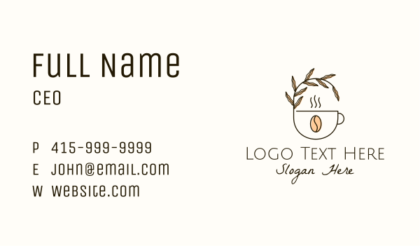 Organic Cup Coffee Business Card Design Image Preview