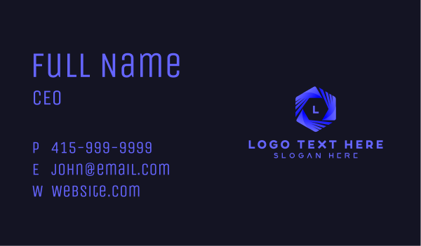 Generic Tech Hexagon Business Card Design Image Preview