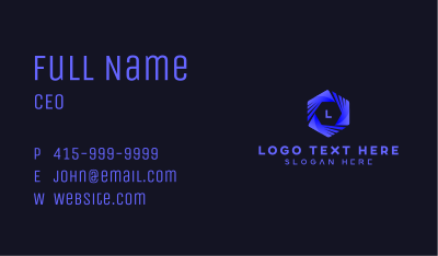 Generic Tech Hexagon Business Card Image Preview
