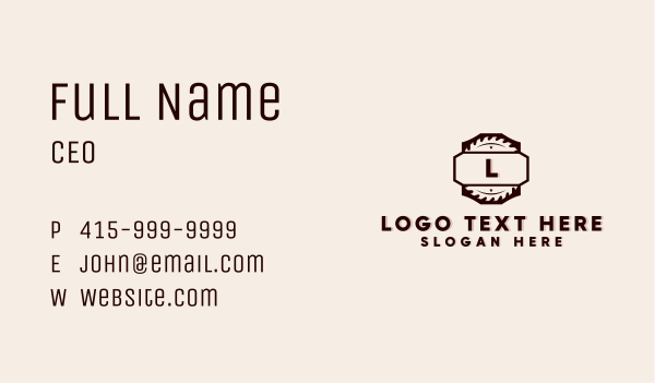 Woodworking Circular Saw Business Card Design Image Preview