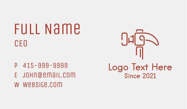 Minimalist Claw Hammer  Business Card Design Image Preview