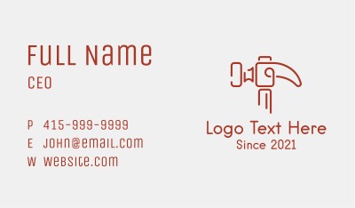 Minimalist Claw Hammer  Business Card Image Preview