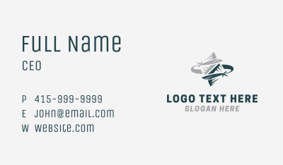 Airplane Logistic Swoosh  Business Card Image Preview