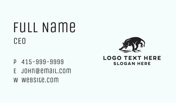 Wild Panther Animal Business Card Design Image Preview