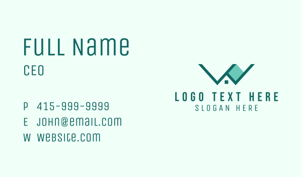 Window Roof Letter W Business Card Design Image Preview