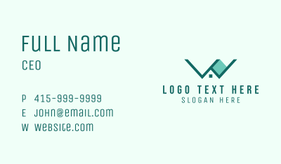 Window Roof Letter W Business Card Image Preview