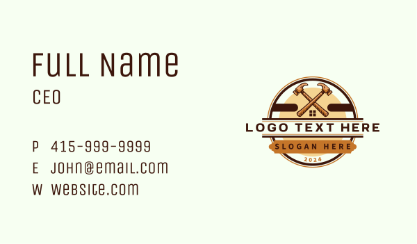 Hammer Repair Construction Business Card Design Image Preview