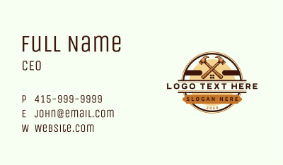 Hammer Repair Construction Business Card Image Preview