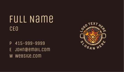 Flaming Barbeque Grill Business Card Image Preview