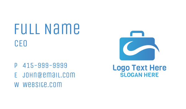 Blue Modern Briefcase  Business Card Design Image Preview