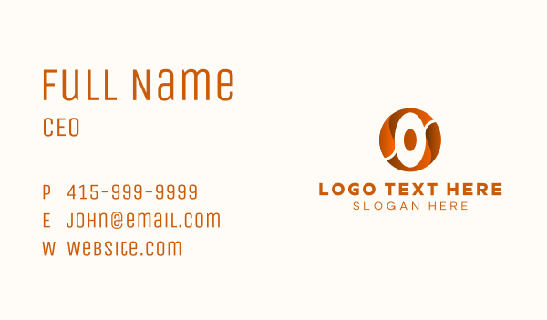 Orange Company Letter O Business Card Design Image Preview