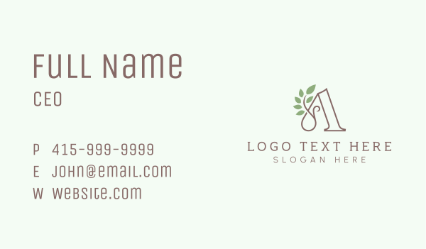 Natural Plant Letter A Business Card Design Image Preview