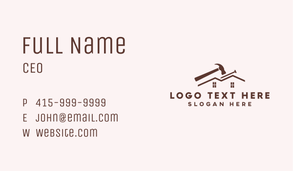 Contractor Hammer Roofing Business Card Design Image Preview