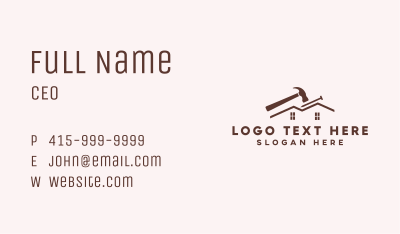 Contractor Hammer Roofing Business Card Image Preview