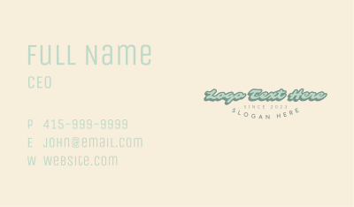 Funky Vintage Wordmark Business Card Image Preview