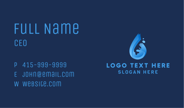 Water Droplet Hand  Business Card Design Image Preview