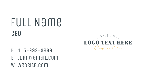 Classic Hipster Wordmark  Business Card Design Image Preview