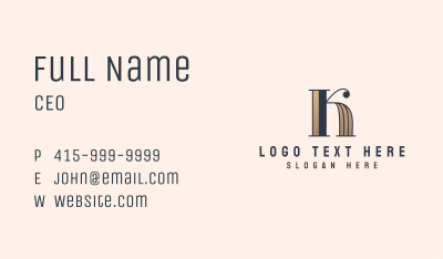Classic Letter K Company Business Card Image Preview