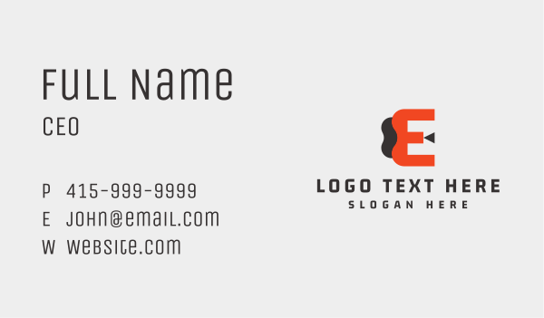 Multimedia Wavy Letter E Business Card Design Image Preview