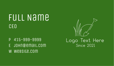 Landscape Shovel Grass Business Card