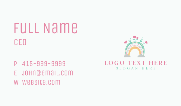 Rainbow Nursery Flowers Business Card Design Image Preview