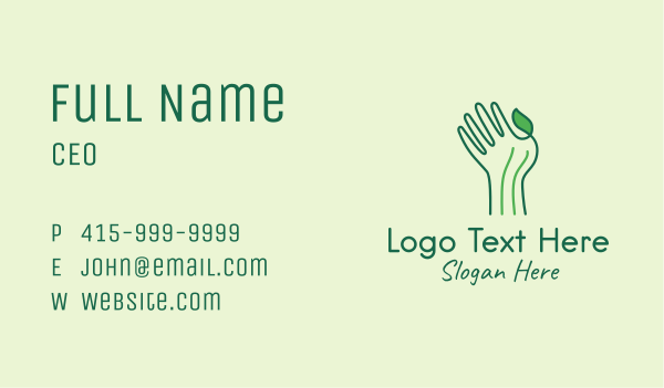 Green Thumb Gardener  Business Card Design Image Preview