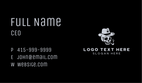 Sheriff Skull Cigarette Business Card Design Image Preview