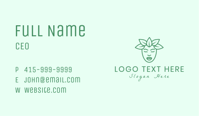 Woman Natural Face Leaves Business Card Image Preview